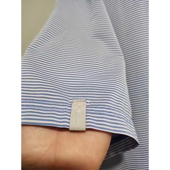 Ralph Lauren RLX Wicking Golf Polo, Mens L, Lt. Blue/White Striped‎ Short Sleeve - Picture 10 of 15